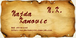 Najda Kanović vizit kartica